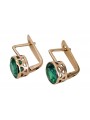 "Emerald Studded 14K Rose Gold Earrings with Vintage Charm" vec107 vec107