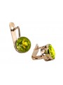 Cercei originali vintage din aur roz de 14k, Peridot galbe vec107