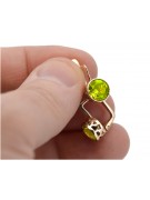 Cercei originali vintage din aur roz de 14k, Peridot galbe vec107