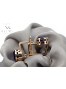 "Classic Sapphire Accents in Original 14K Rose Gold Earrings" vec107 vec107