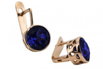 "Classic Sapphire Accents in Original 14K Rose Gold Earrings" vec107 vec107