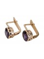 "Boucles d'oreilles vintage en or rose 14k 585 avec Alexandrite" vec107 vec107