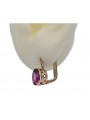 Sterling silver rose gold plated, Amethyst earrings vec107rp