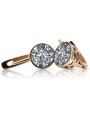 Sterling silver rose gold plated, Zircon Earrings vec107rp