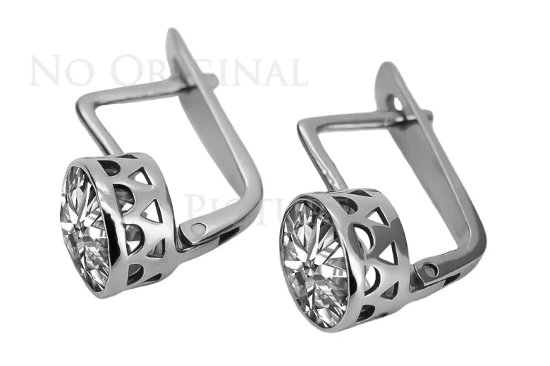 Boucles d'oreilles en argent sterling plaqué or rose vintage vec107rp