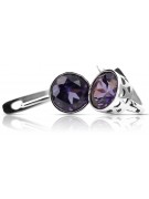 Vintage Sterling Silver 925 Alexandrite Earrings vec107s