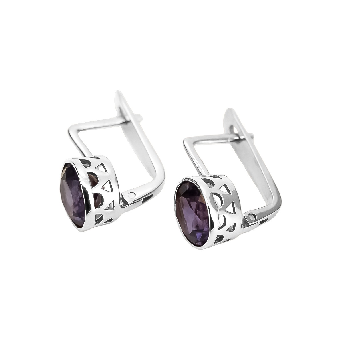 Vintage Sterling Silver 925 Alexandrite Earrings vec107s