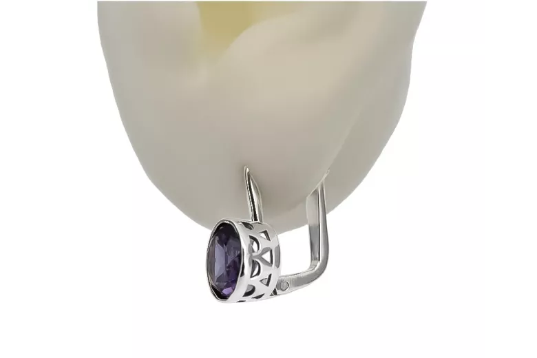 Boucles d'oreilles en argent sterling 925, Alexandrite vec107s