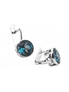 Boucles d'oreilles en argent sterling 925, Aigue-marine vintage vec107s