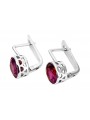 Sterling Silver 925 Ruby Drop Earrings vec107s