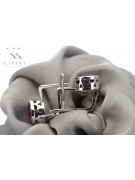 Boucles d'oreilles en argent sterling 925, Rubis vec107s