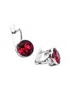 Sterling Silver 925 Ruby Drop Earrings vec107s