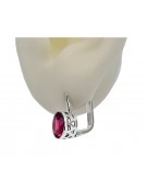 Sterling Silver 925 Ruby Drop Earrings vec107s