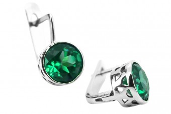 Pendientes de Plata de ley 925 con Esmeralda Vintage vec107s