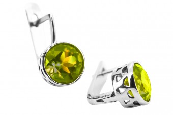 Aretes Vintage Plata de ley 925, Peridoto amarillo vec107s