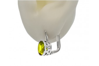 925 Sterling Silber, Gelber Perido Ohrringe vec107s
