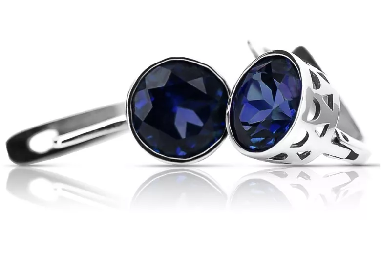 Sterling Silver 925, Sapphire Drop Earrings vec107s