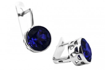 Sterling Silver 925, Sapphire Drop Earrings vec107s