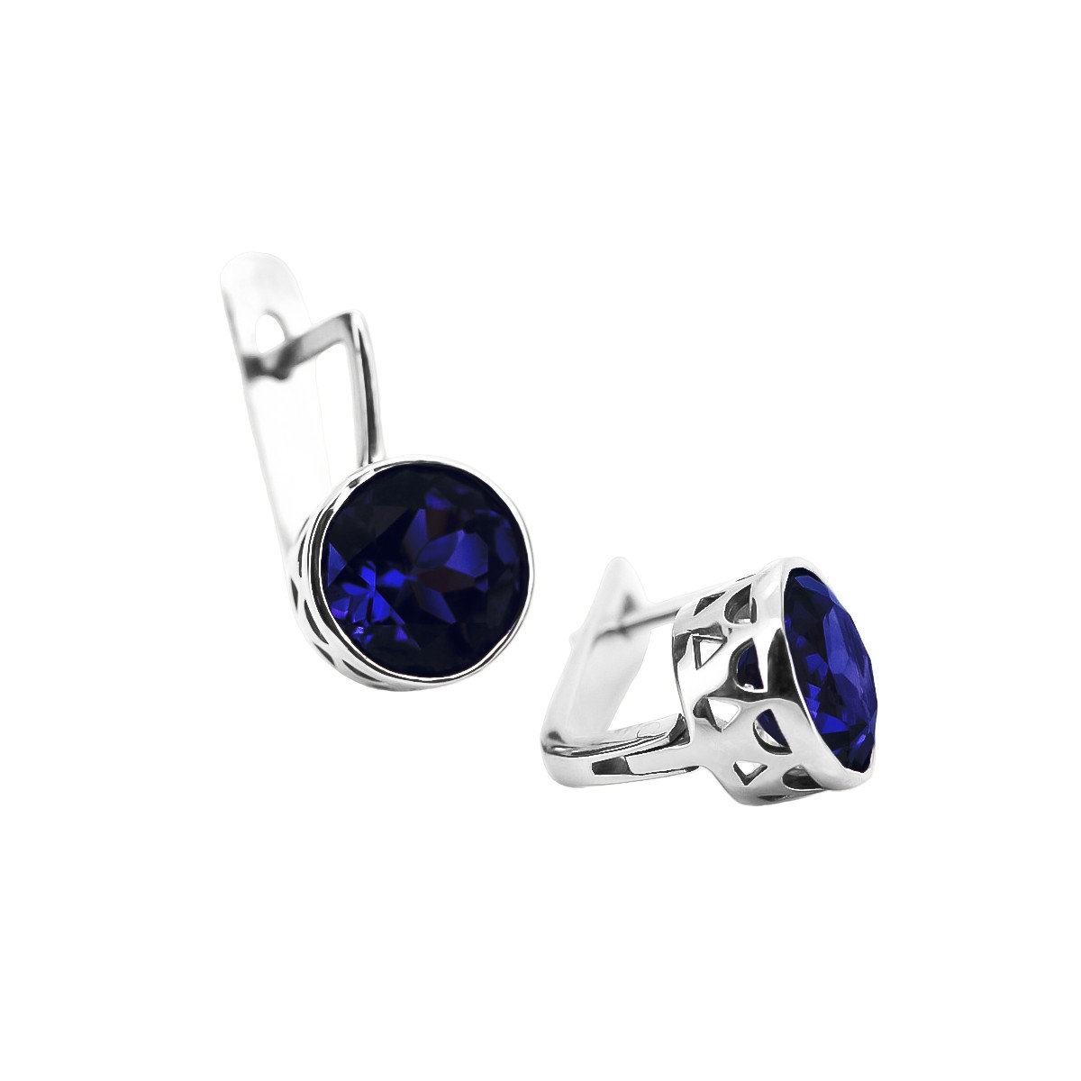 Sterling Silver 925, Sapphire Drop Earrings vec107s