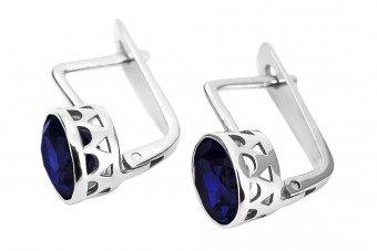 Boucles d'oreilles en argent sterling 925, Saphi vintage vec107s