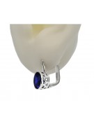 Sterling Silver 925, Sapphire Drop Earrings vec107s