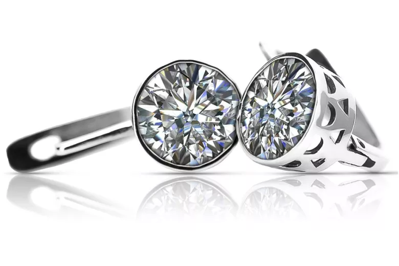 Boucles d'oreilles en argent sterling 925, Zircone vec107s