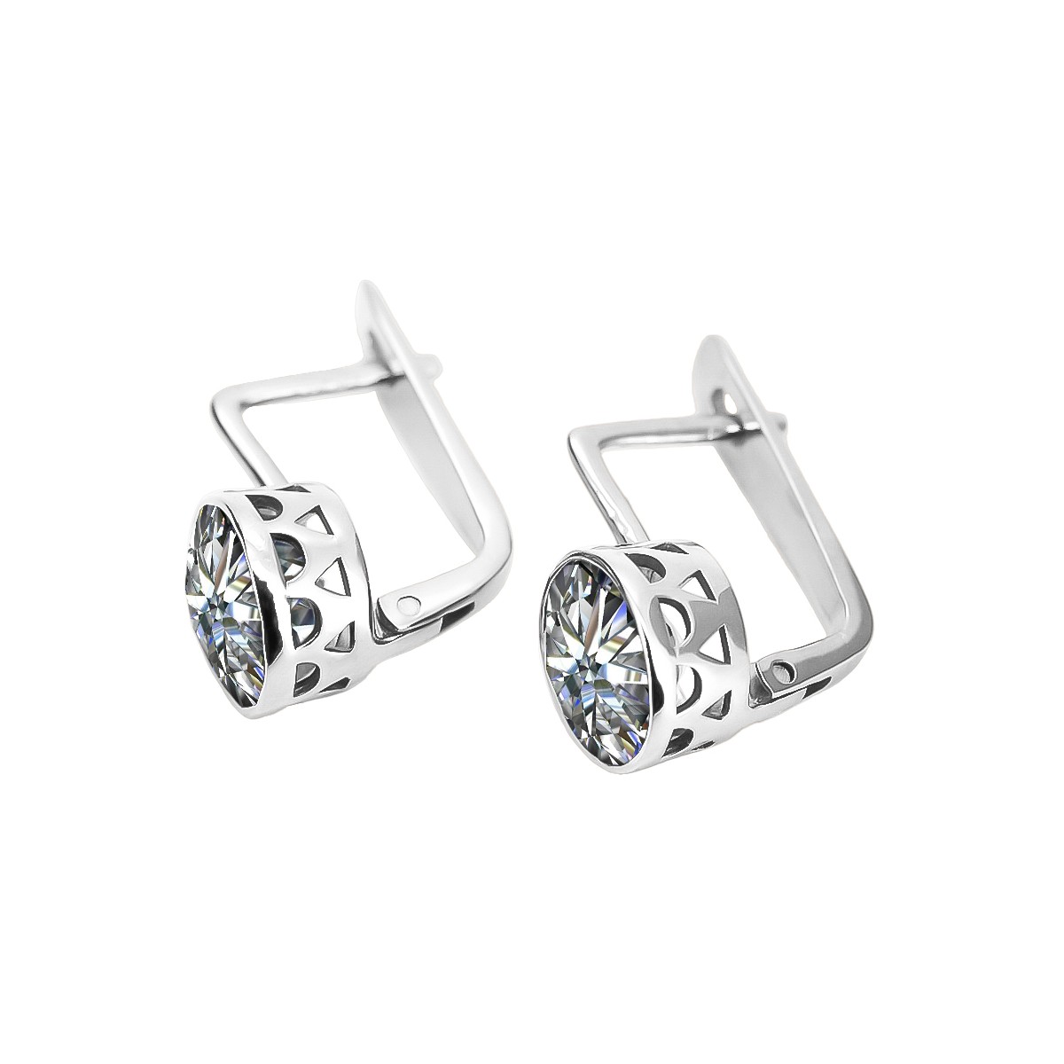 Boucles d'oreilles en argent sterling 925, Zircone vec107s