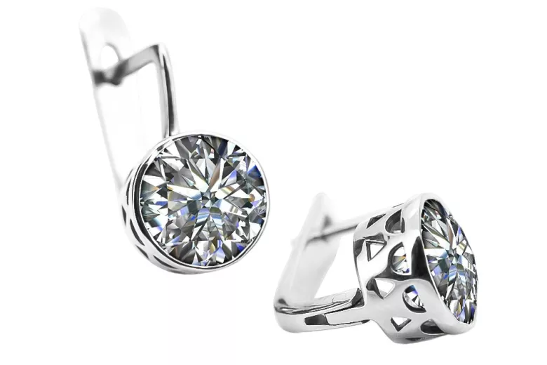 Boucles d'oreilles en argent sterling 925, Zircone vec107s