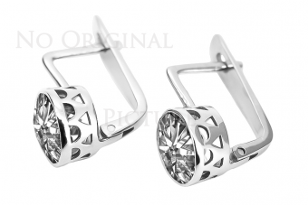 Pendientes Vintage Plata de Ley 925, Ajust. Turquesa y Amatista vec107s