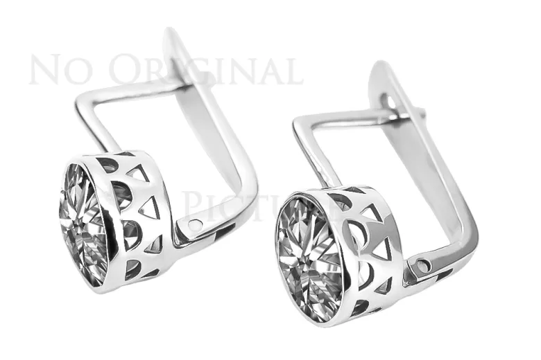 Pendientes Vintage Plata de Ley 925, Ajust. Turquesa y Amatista vec107s