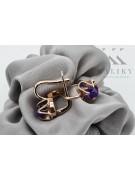 "Authentic Vintage Alexandrite Earrings in 14K Rose Gold - Russian Soviet Style Vec018" style vec018