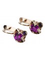 "Boucles d'oreilles en Améthyste et Or rose 14 carats 585, Style Vintage vec018 Russe Soviétique" style vec018