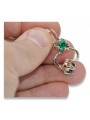 "Authentic Emerald 14K Rose Gold Vintage Earrings, Russian Soviet vec018" style vec018