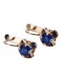 "Authentic Soviet Russian Sapphire Earrings in 14K Rose Pink Gold vec018" style vec018