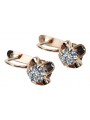 "Boucles d'Oreilles Zircon Vintage en Or Rose 14 carats 585 vec018 Style Russe Soviétique" style vec018