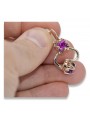 Sterling silver rose gold plated Amethyst earrings.vec018rp Vintage design. vec018rp