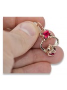 Sterling Silver Rose Gold Plated Ruby Earrings - Vintage Style vec018rp