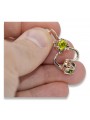 Pendientes de Plata Chapada en Oro Rosa con Peridoto Amarillo vec018rp