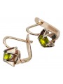 Pendientes de Plata Chapada en Oro Rosa con Peridoto Amarillo vec018rp