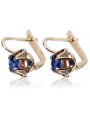 Vintage Sterling Silver Rose Gold Plated Sapphire Earrings vec018rp