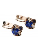 Vintage Sterling Silver Rose Gold Plated Sapphire Earrings vec018rp