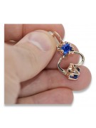 Vintage Sterling Silver Rose Gold Plated Sapphire Earrings vec018rp