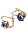 Vintage Sterling Silver Rose Gold Plated Sapphire Earrings vec018rp