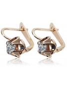 Sterling Silver Rose Gold Plated Zircon Earrings Vintage Style vec018rp