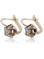 Sterling Silver Rose Gold Plated Zircon Earrings Vintage Style vec018rp