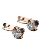 Sterling Silver Rose Gold Plated Zircon Earrings Vintage Style vec018rp