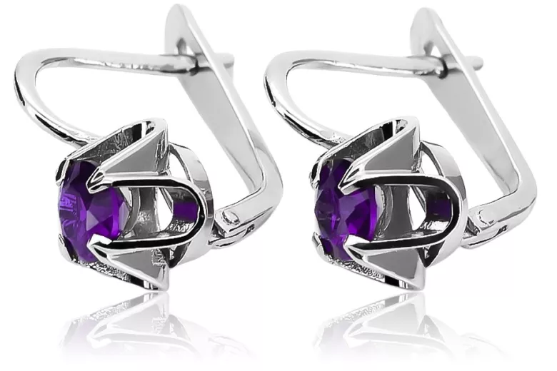 Boucles d'oreilles en argent sterling 925, Alexandrite vintage vec018s