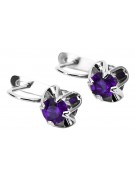 Vintage Sterling Silver Alexandrite Earrings - Russian Soviet Gemstones vec018s