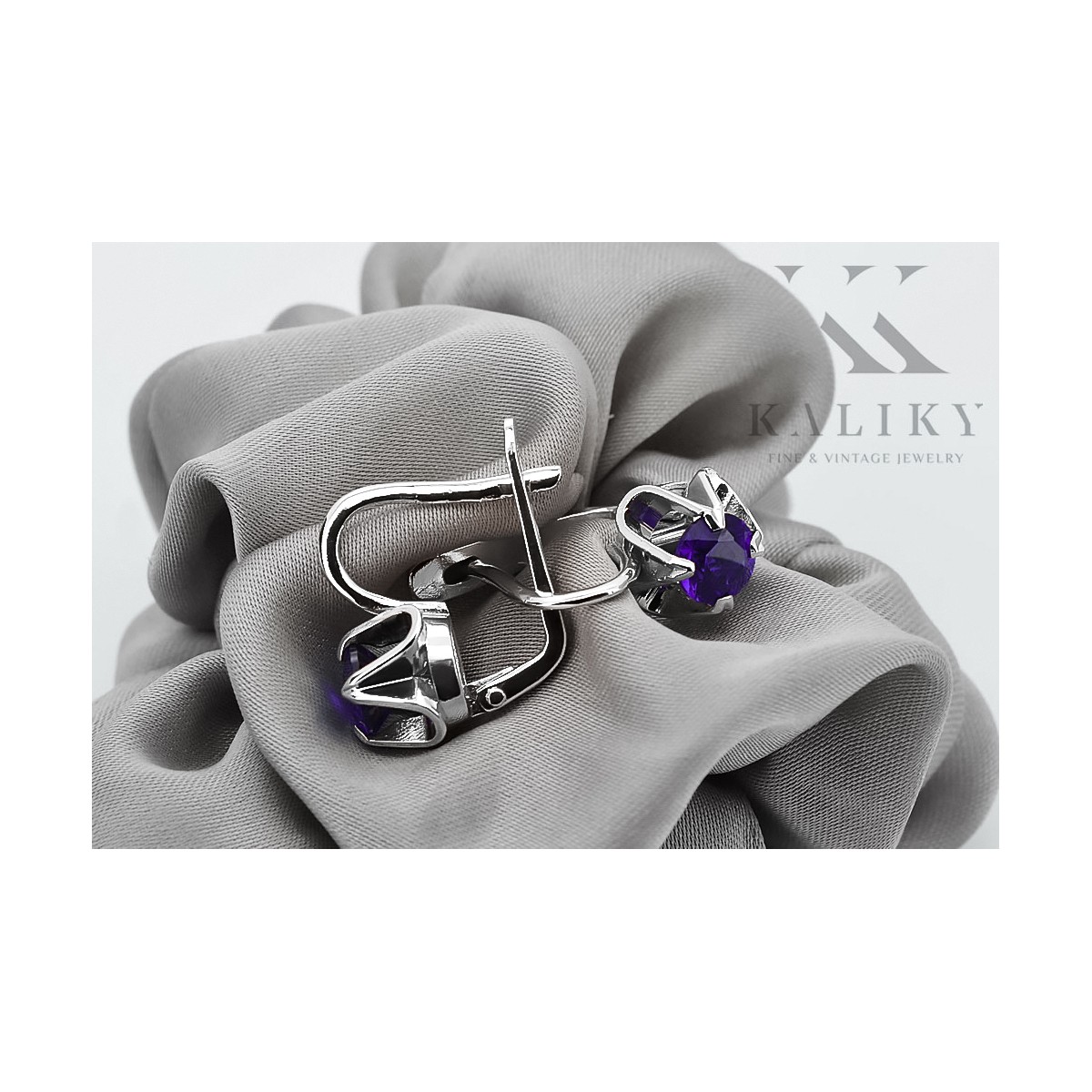 Boucles d'oreilles en argent sterling 925, Alexandrite vintage vec018s