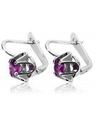 Sterling Silver 925 Amethyst Dangle Earrings Vintage Style vec018s